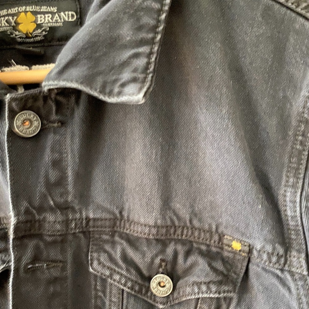 LUCKY BRAND Awesome Denim Jacket, Black, Large - Picture 5 of 9